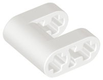 Technic Connector 2 x 2 with 1 x 1 Cut-Out with Axle Holes in White