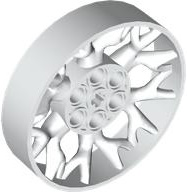 Wheel 7 x 7 with Center Axle Hole, 6 Pin Holes, Curved Spokes in White