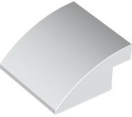 Brick Curved 4 x 4 x 1 2 / 3 in White