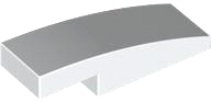Brick Curved 3 x 1 x 2/3 in White