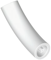 Brick Round 1 x 1 D. Tube with 45° Elbow and Axle Holes (Crossholes) at Each End in White