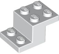 Bracket 3 x 2 x 1 1/3 with Bottom Stud Holder in White
