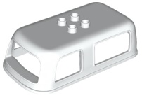 Duplo Car Body, Camper / Caravan Roof, 4 Top Studs in White