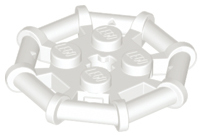 Plate Special 2 x 2 with Bar Frame Octagonal, Reinforced, Completely Round Studs in White
