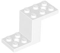 Bracket 5 x 2 x 2 1/3 with Holes, Inside Stud Holder in White