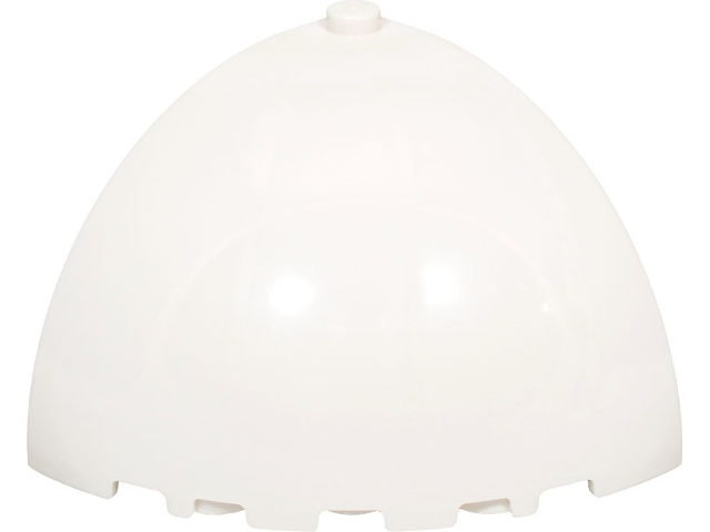 Brick Round Corner 5 x 5 x 3 1/3 Quarter Dome Top [Plain] in White