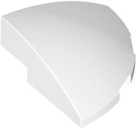 Brick Round Corner, Curved 3 x 3 x 1 Quarter Circle in White