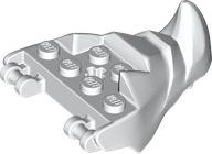 Creature Body Part, Dragon Head Lower Jaw with 6 Studs on Top, Spike, Teeth [PLAIN] in White