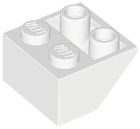 Brick Sloped Inverted 45° 2 x 2 [Round Hollow Bottom Pin, Bar-sized Stud Holes] in White
