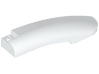 Brick Round, Curved 10 x 2 x 2 with Rounded End Right in White