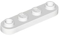 Plate Special 1 x 4 Rounded with 2 Open Studs in White