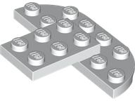 Plate Special Round Corners 2 x 6 Double with 2 x 3 Extension in White
