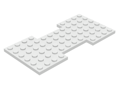 Vehicle Base 6 x 12 with 1 x 4 Cutouts in White