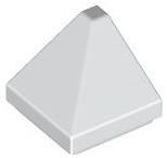 Brick Sloped 30° 1 x 1 x 2/3 Double Corner in White