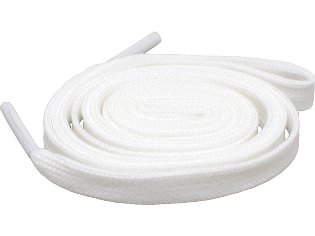 Shoe Lace, Flat in White