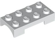 Wheel Arch, Mudguard 2 x 4 Studded, Rounded Arch in White