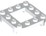 Plate Round Corners 4 x 4 x 2/3 Circle with 2 x 2 Opening in White