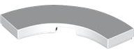 Tile 3 x 3 Curved, Macaroni in White