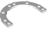 Plate Round Half 5 x 8 with 4 x 6 Round Cutout in White