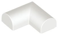 Brick Curved 2 x 2 x 2/3 Double, Corner, No Studs in White