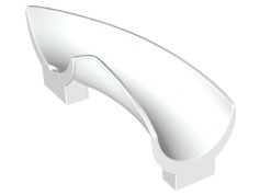 Duplo Playground Slide Curved Right 90°, Rounded in White