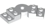 Plate Angled 2 x 2 with Step and Hole in Center in White
