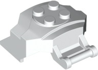 Large Figure Cover 4 x 3 x 2 with Bar, 4 Studs, Ridged in White