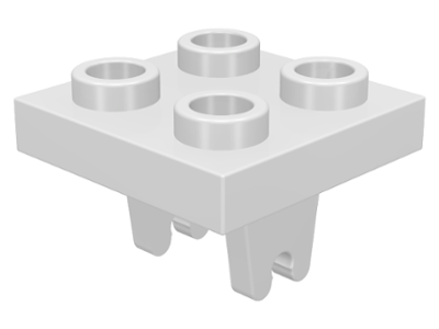 Plate Special 2 x 2 with Wheel Holder Bottom in White