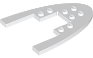 Plate Rounded Half, Oval 6 x 8 with Cutout in White
