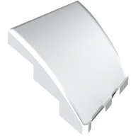 Brick Wedged, Curved 3 x 2 with Stud Notch Left in White
