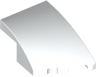 Brick Wedged, Curved 3 x 2 with Stud Notch Right in White