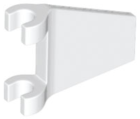 Flag 2 x 2 Trapezoid with Flared Area between Clips in White