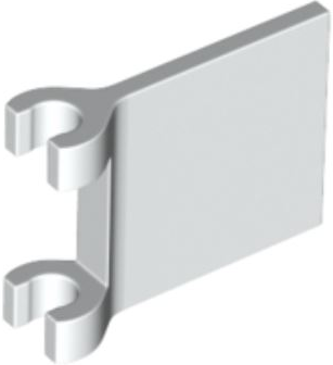 Flag 2 x 2 Square, Flared Clip Edge [Thick Clips] in White