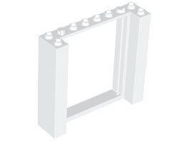 Door Frame Double 2 x 8 x 6 in White