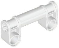 Technic Connector 1 x 2 x 4 with 2 Pin Holes, 2 Axle Holes in White