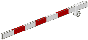 Train Level Crossing Gate Type 1, Crossbar with Red Stripes in White
