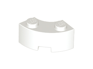 Brick Round Corner 2 x 2 Macaroni with Stud Notch and Reinforced Underside [New Style] in White