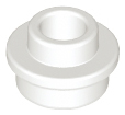 Plate Round 1 x 1 with Open Stud in White