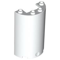 Cylinder Half 2 x 4 x 5 with 1 x 2 cutout in White