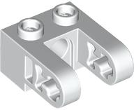 Technic Brick 1 x 2 with Hole and Dual Beam Extensions in White