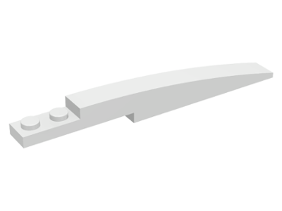 Brick Curved 10 x 1 [Asymmetric Inside Ridges] in White