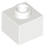 Plate 1 x 1 x 2/3 with Open Stud in White