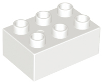 Duplo Brick 2 x 3 in White