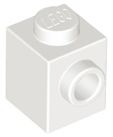 Brick Special 1 x 1 with Stud on 1 Side in White