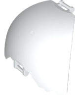 Panel Curved, Quarter, with Bars at Each End in White