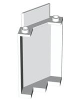 Panel 3 x 3 x 6 Corner Wall without Bottom Indentations in White
