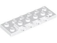 Plate Special 2 x 6 x 2/3 with 4 Studs on Side, 1 Support Wall on Bottom in White