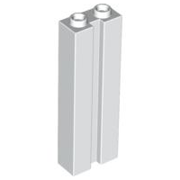 Brick Special 1 x 2 x 5 with Groove in White