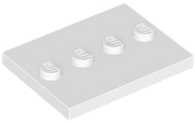 Plate Special 3 x 4 with 1 x 4 Center Studs [Plain] in White