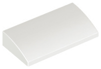 Brick Curved 2 x 4 x 2/3 No Studs, with Bottom Tubes in White